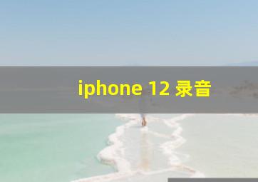 iphone 12 录音